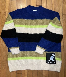Women’s Kangol x H&M Oversized Striped Sweater Size S Retro Style - Picture 1 of 11