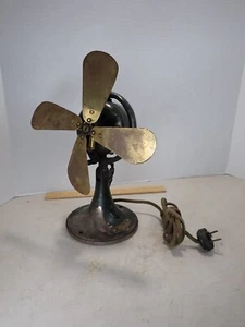WORKING Antique GE WHIZ OSCILLATING ELECTRIC Brass FAN CAT 257599 - Picture 1 of 11