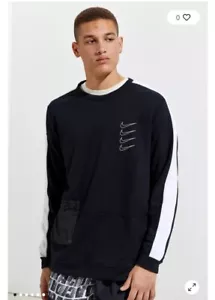 Nike Fleece Px Dry Top Crew Neck Men’s Small Black And White - Picture 1 of 9