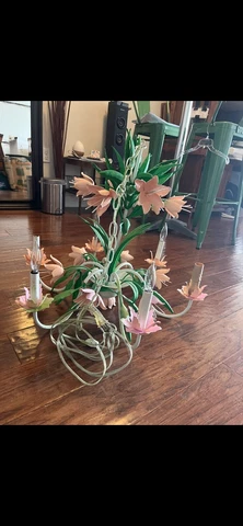 Vintage tole style flower 6 arm chandelier Cover