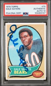 1970 Topps #70 Gale Sayers Signed Football Card Autograph PSA 10 Auto Bears HOF - Picture 1 of 2