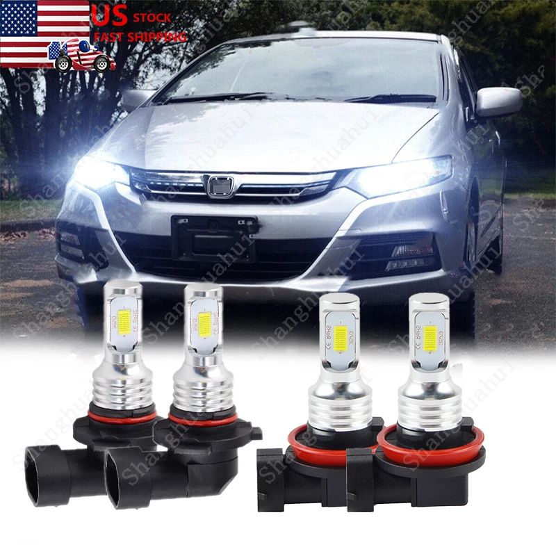 Combo de 4 bombillas LED de haz alto y bajo para Honda Insight 2010-2014 Foto 1 de 4