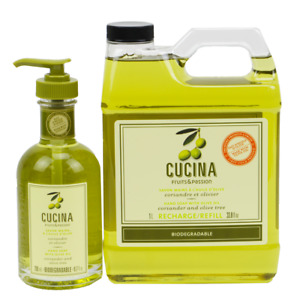 Fruits & Passion Cucina Coriander and Olive Tree Hand Soap 200 ml & 1 Liter Set