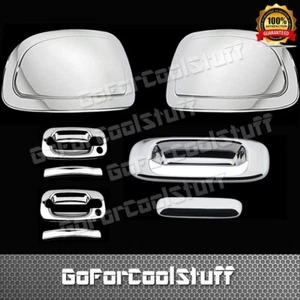 99-02 03 04 05 06 Chevy Silverado Mirror Cap+2Drs W/Psgkh+Tailgate Chrome Covers - Foto 1 di 3