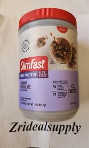 Slimfast CREAMY CHOCOLATE High Protein Low Carb Smoothie Mix 11.01 oz Exp 08/24