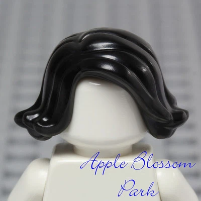 NUEVA Minifigura Lego Niña PELO NEGRO CORTO - Equipo de cabeza de hombro ondulado para mujer Foto 1 de 4