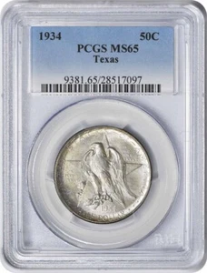 Texas Commemorative Silver Half Dollar 1934 MS65 PCGS - Picture 1 of 2