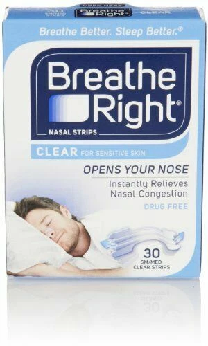 Breathe Right Clear Nasal Strips, Small/Medium - 30 Count