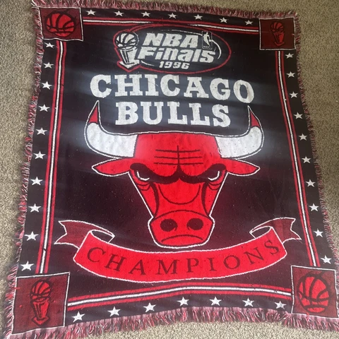 Vintage NBA Chicago Bulls 1996 Champs 1996 Finals Throw Blanket Woven Cover