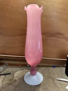 Soliflore In Opalina Rosa Forma Evasé Pink Opaline Vase - Foto 1 di 5