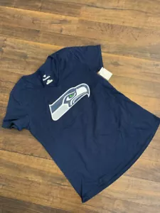 men's SEATTLE SEAHAWKS, cotton t-shirt, navy, LARGE New - Picture 1 of 2