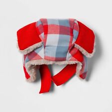 Plaid Trapper S/M Dog Hat - Red - Wondershop