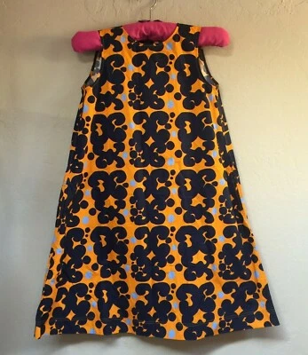 Vestido Uniqlo Niñas Marimekko Tejido Sin Mangas Línea A Talla 9-10 Naranja Azul Marino Nuevo Foto 1 de 4