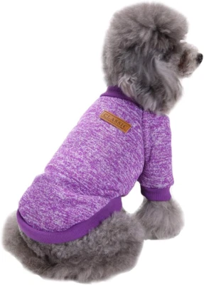 Jecikelon Dog Clothes Dogs Sweater Soft Puppies Clothing Winter Puppy Sweaters - Image 1 of 4