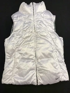 Nike Vest/Down Sleeveless Girls Sz.4/6-polyester-White/Grey-Zip Up - Picture 1 of 12