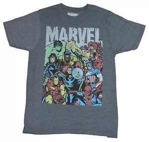Marvel Comics Adult New T-Shirt -Group of 10 Newsprint Style Under White Logo - Picture 1 of 1