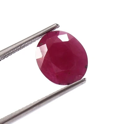 4.80 CT Johnson Mines Heated Natural CERTIFIED Ruby Oval Loose Gemstone Cut - Image 1 of 4