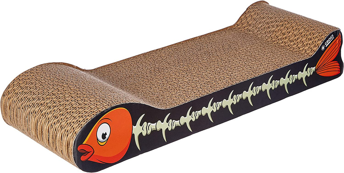 Tiragraffi Per Gatti FUKUMARU In Cartone - Letto E Area Giochi Con Pallina, 66 Cm - Foto 10