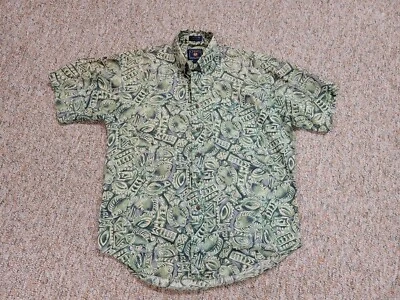 Camisa De Colección Chaps Ralph Lauren Para Hombres Grande Verde Estampado de Peces Aztecas AOP Clásica Foto 1 de 4