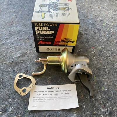 1979-1983 Plymouth Horizon ; Airtex Fuel Pump # 60238 w/ Gasket USA Made Foto 1 de 4