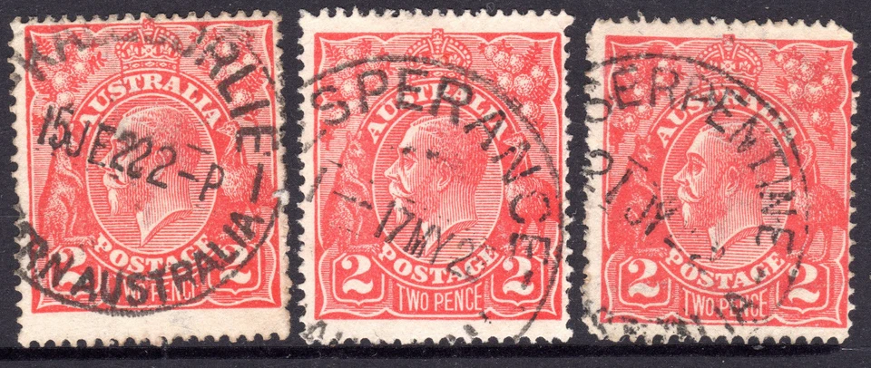 KGV 2d Red Australia KALGOORLIE ESPERANCE & SERPENTINE WA CDS - Image 1 of 1