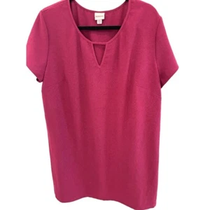 Merona Plus Size Maroon Short Sleeve Keyhole Neckline Stealth Dress Size XXL - Picture 1 of 4