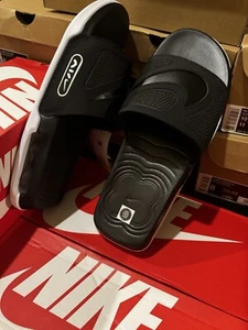 Talla 10 Nike Air Max Cirro Slides Para Hombre Negro Metálico Plateado Blanco - Imagen 1 de 4