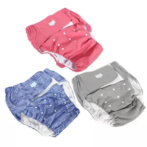 Adult Diaper Adjustable Washable Elderly Diaper Reusable Incontinence Nappy HR6 - Picture 1 of 26