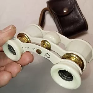 Vintage Soviet pocket theater binoculars 2.5x 65 USSR in a leather case,Russia - Picture 1 of 17