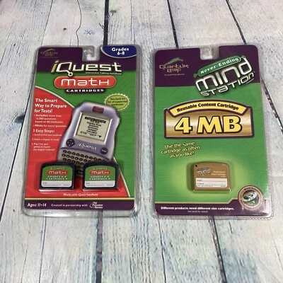 Leapfrog Quantum Leap IQUEST Math Cartridges A B Grade 6-8 and 4MB Cartridge NEW - Image 1 of 4