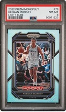 2022-23 Prizm Monopoly Keegan Murray Light Blue /199 Rookie RC #78 PSA 8 POP 2