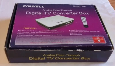 Zinwell Analog Pass-Through Digital TV Converter Box ZAT-950A CIB Excellent  - Image 1 of 4