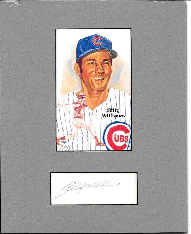 BILLY WILLIAMS AUTOGRAPHED PEREZ-STEELE POSTCARD SIGNED IN MATTED DISPLAY - Image 1 of 1