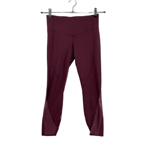 Lululemon Todo Mallado Apretado Mujer Talla 4 Borgoña Malla Paneles Yoga Fitness - Imagen 1 de 9
