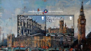 Calpe House/Westminster Bridge/Parliament LONDON Stamp Sheet (2018 Gibraltar) - Picture 1 of 1