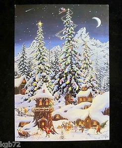 Leanin Tree Christmas Greeting Card Santa House Snow Multi Color C29 - Picture 1 of 2
