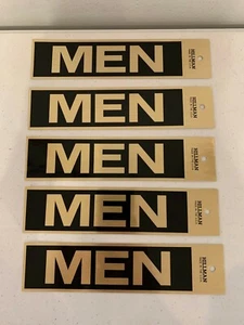5 Hillman selbstklebende "MÄNNER" Toilette Vinyl Geschäft Tür Aufkleber Schilder 7" x 2" - Bild 1 von 2