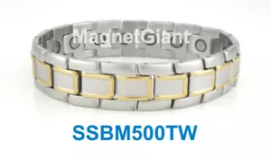 Wide - High power men magnetic Stainless steel bracelet (5000 gauss magnets) - Picture 1 of 1