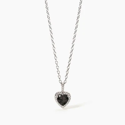 Girocollo LOVE AFFAIR Cuore Nero Argento Rodiato | 553523 - Immagine 1 di 3