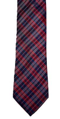 Corbata para hombre hecha a mano 100 % seda roja Argyle 57" x 3 1/2" Roundtree Yorke nueva con etiquetas Foto 1 de 4