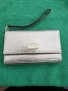 Anne Klein Gold Kalbsleder Clutch Geldbörse 7" x 4,25" EUC - Bild 1 von 7
