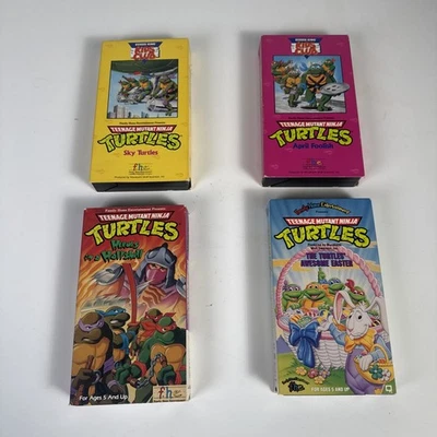 VTG TMNT Teenage Mutant Ninja Turtles Burger King Kids Club VHS Set of 4 - Image 1 of 4