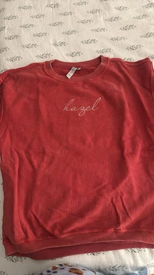 Red Corduroy Hazel Boutique Crewneck - Image 1 of 4