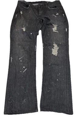Pantalones de mezclilla William Rast negros de pierna recta tiro bajo elásticos para mujer 30/entrepierna 29,5 Foto 1 de 4