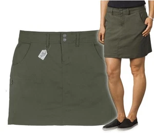 prAna Damen 4 HALLE SKORT UPF50+ Wandern Stretch Reisen Aktiv Freizeit Cargo Grün - Bild 1 von 5