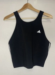 Adidas Women's XL Black Criss Cross Back Crop Tank Top Aeroready - Picture 1 of 5