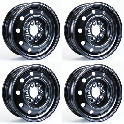 Set of 4 15in Black Steel Wheel Rims for 2005+ Buick, RTX2F3A 15x6.5 5x114.3 ET4 - Image 1 of 4