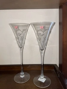 Waterford Marquis YOURS REALLY Paar Champagner Toasten Hochzeitstag Flöten - Bild 1 von 4