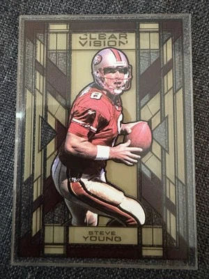 2015 Panini Clear Vision Stained Glass Acrylic Acetate Steve Young Case Hit SP - Image 1 of 2
