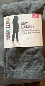 MUK LUKS Womens Fleece Lined Leggings Gray Size M/L - Picture 1 of 2